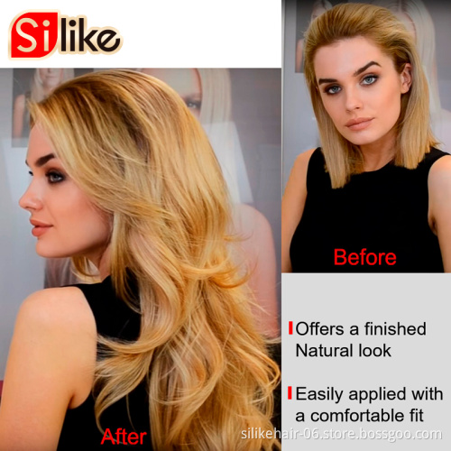 Wholesale Headband Wig Ombre Blonde Capless Wigs Hair Clips Extension 24Inches Wavy 3/4 Half Wig Synthetic Hair Extensions